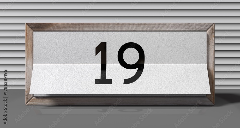 Obraz premium 19 - calendar with day of a month - 3D illustration