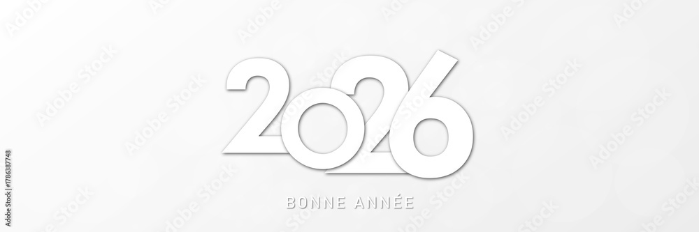 Obraz premium Bonne année - meilleurs vœux 2026 - vecteur pour affiche bannière salutation et célébration du nouvel an 2026.
