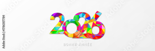Bonne année - meilleurs vœux 2026 - vecteur pour affiche bannière salutation et célébration du nouvel an 2026.