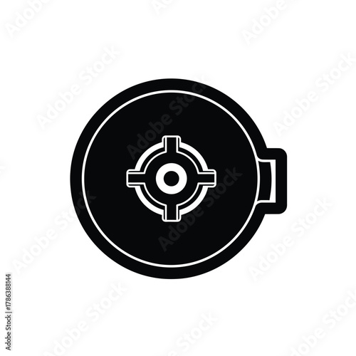 Black target icon with white crosshairs and circle