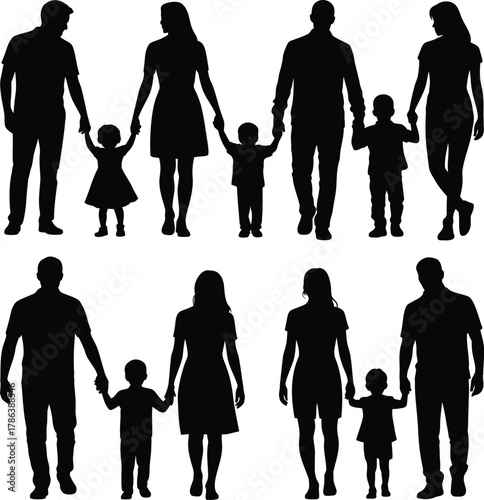 Family Love Silhouettes  Joyful Moments of Togetherness
