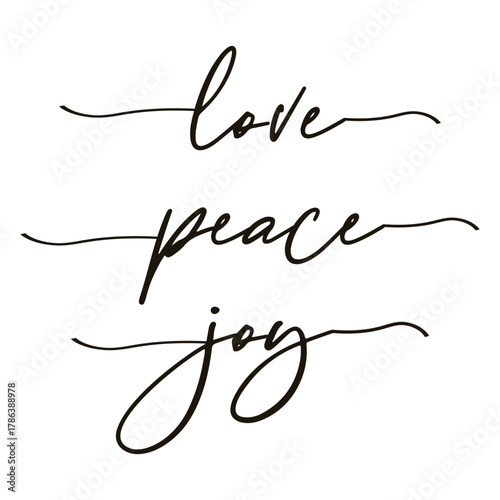 Elegant Love Peace Joy Calligraphy Script