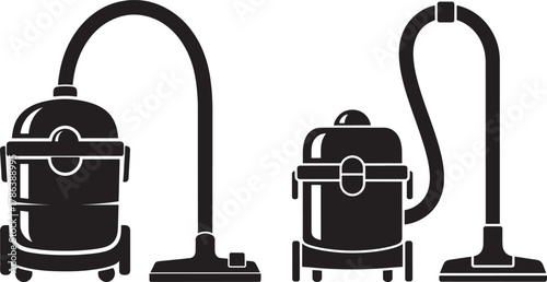 Two vacuum cleaners silhouette