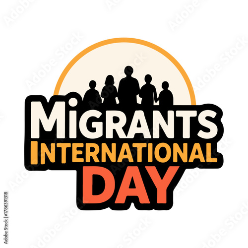 Migrants International Day logo, vector art illustration.