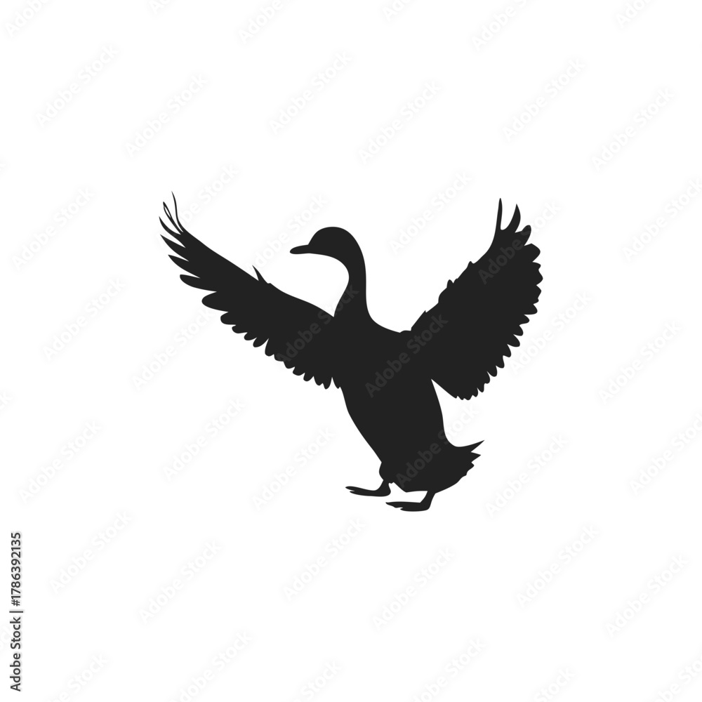 Fototapeta premium Duck Silhouette Vector Illustration