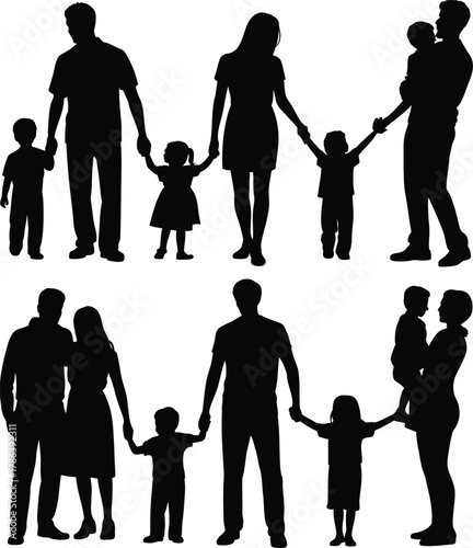 Family Love Silhouettes  Joyful Moments of Togetherness