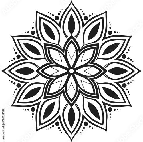 Simple flat flower blossom petal motif icon decorative element it symbolizes nature and growth