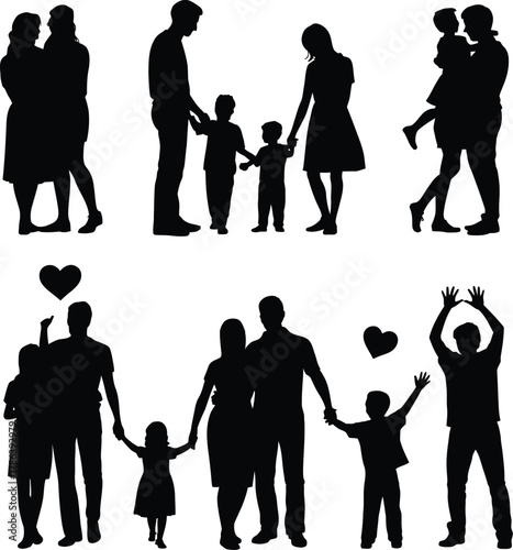 Family Love Silhouettes  Joyful Moments of Togetherness