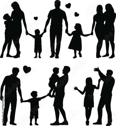 Family Love Silhouettes  Joyful Moments of Togetherness