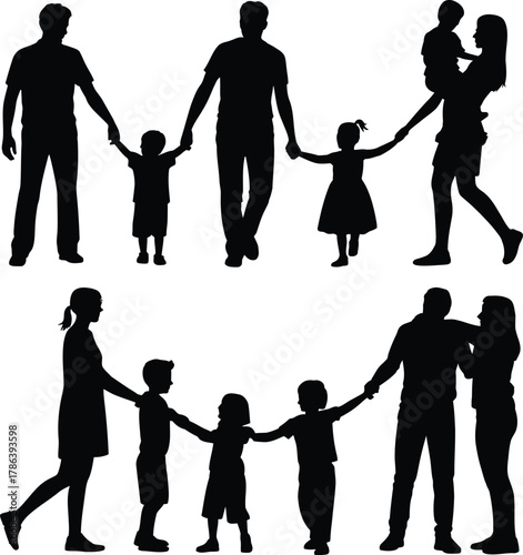 Family Love Silhouettes  Joyful Moments of Togetherness