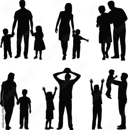 Family Love Silhouettes  Joyful Moments of Togetherness