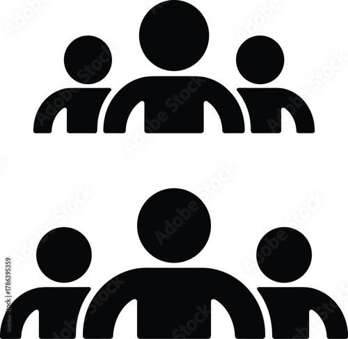 People group icon set for user profiles, team, and social network applications.