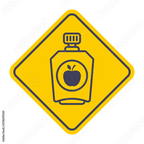 Small package of applesauce. Baby food. Flat illustration.