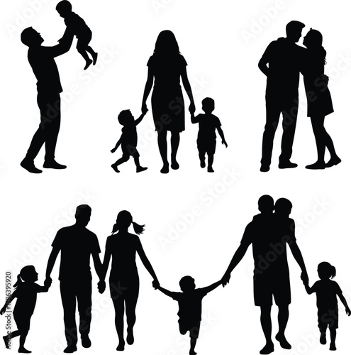 Family Love Silhouettes  Joyful Moments of Togetherness