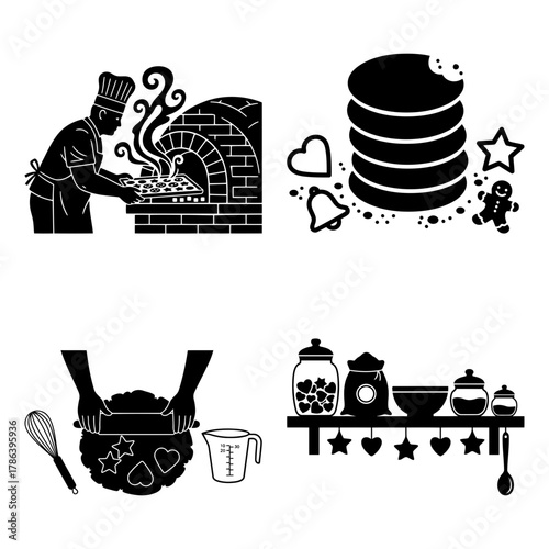 Cookie Day Bakery Tools and Cookies SVG Vector Kit