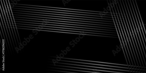 Black background with shiny diagonal lines wallpaper, Black and grey metallic abstract tech geometric linear background.