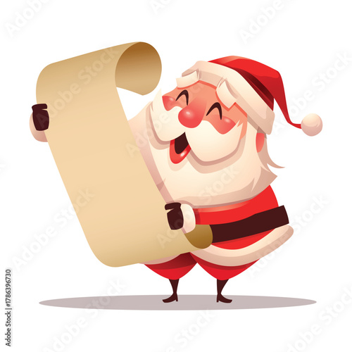 Santa Checking Naughty or Nice List Paper