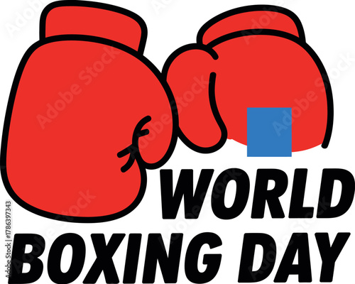 Red boxing gloves and the words World Boxing Day are displayed on a white background.