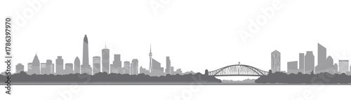 Canberra skyline illustration on white background