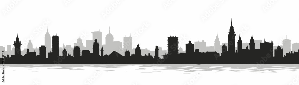 Fototapeta premium Cartagena skyline silhouette on white background
