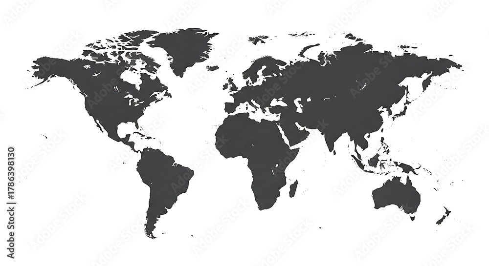 Obraz premium World Map Silhouette On White Background globe earth