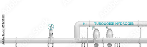 Photography Pipeline network for transporting turquoise hydrogen, isolated on a transparent background