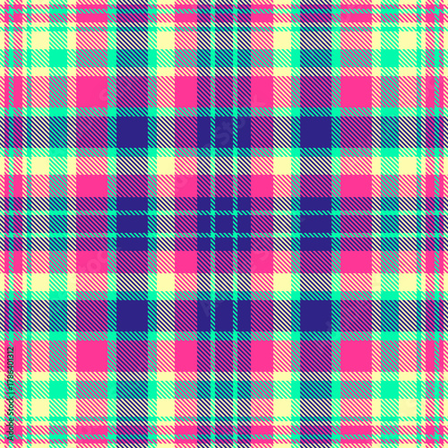 Vibrant tartan pattern. A colorful, eyecatching design suitable for textiles, backgrounds, or creative projects. Classic with a modern, bold twist.
