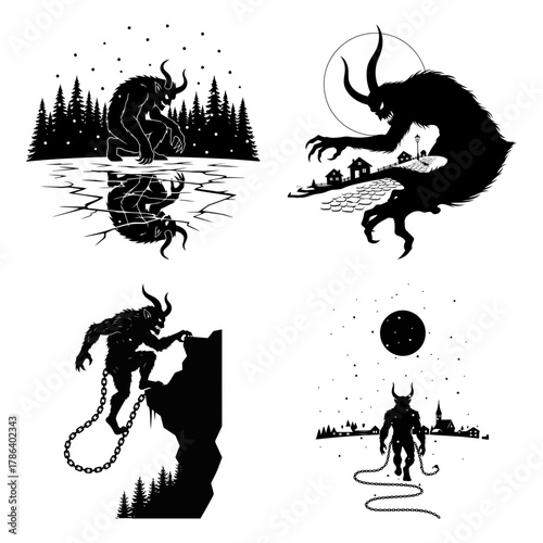 Krampus Yuletide Solstice Alpine Fest Monochrome Pack