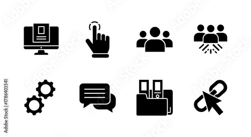 Modern user interface icons for web design and development