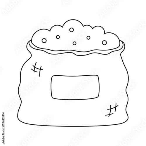 bag of soil in outline