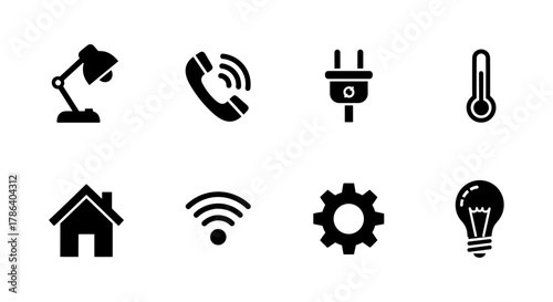 Essential smart home icons: connectivity, comfort, and automation