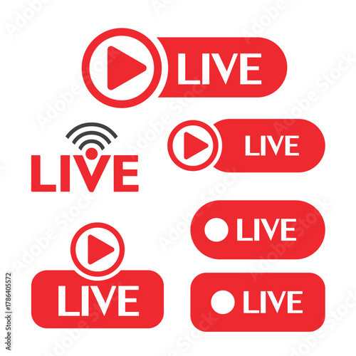Live Streaming Broadcast Icons Collection