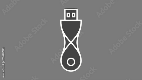 Print modern usb flash drive memory stick icon Vector illustration
