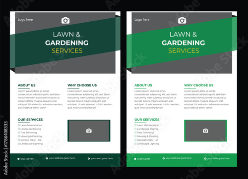 lawn garden flyer it color is greeen size is A4  