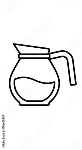 Coffee Pot/Carafe Outline Icon with Liquid