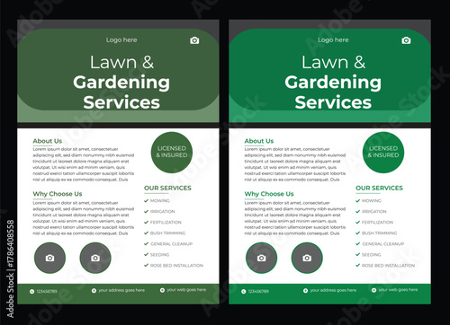 Transform Your Yard with Professional Lawn Care & Gardening Services Flyer Design Template  lawn & garden flyer design template landscaping services Tree and gardening service poster leaflet design. l