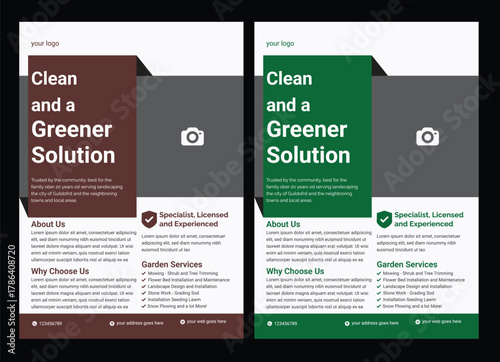 social media flyer template enhances your garden services' online presence. It is perfect for promoting landscaping, lawn care, and outdoor design services across various platforms.lawn care flyer  Th