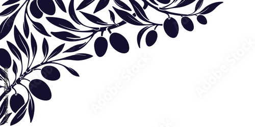 Olive plantation Silhouette of berry, farm harvest