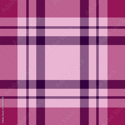 Pink and plum plaid pattern, creating a visually appealing textile design. Suitable for backgrounds, fabrics, or designs needing a classic, textured element. Versatile for fashion  graphics.