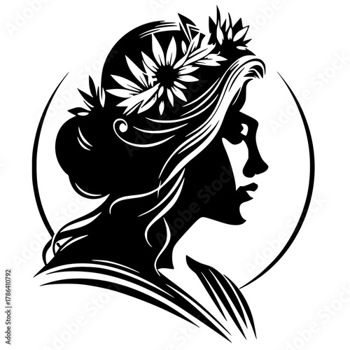 Silhouette of a graceful girl