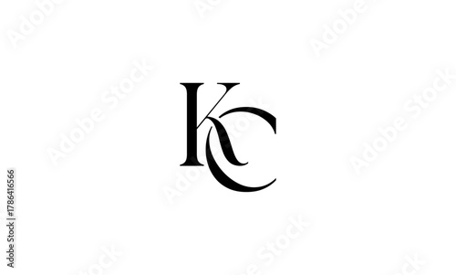 KC initial letters, monogram logo