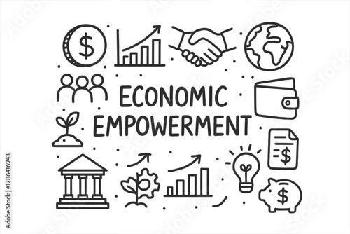 Economic Empowerment Illustration. Economic Empowerment. Hand-drawn doodle illustration of Economic