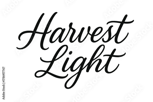 Harvest Light Typography. Harvest Light ? Script Hand-Lettering: flowing brush script with airy connectors and