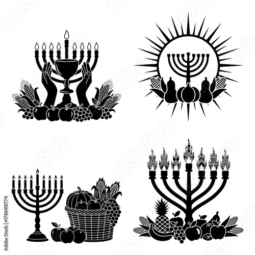 Kwanzaa Kinara Red Black Green Candle Silhouette Collection