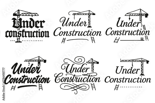 Creative Construction Calligraphy. Under construction. Create a calligraphy lettering illustration of the