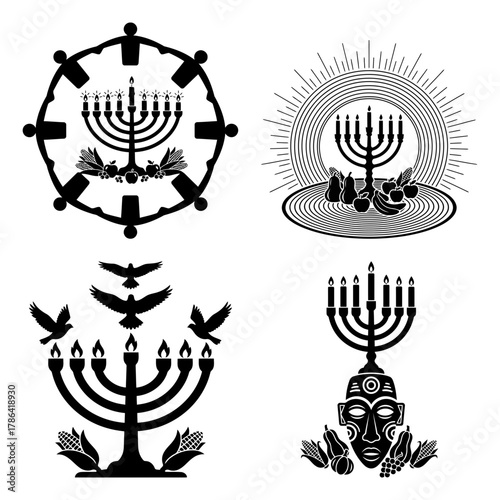 Kwanzaa Candle Lighting Sequence Seven Nights Vector