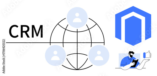 Global network connecting users, CRM focus, secured data management, customer interaction, feedback optimization. Ideal for CRM, collaboration, networking, engagement ecommerce data analytics