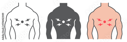Back pain icon, body and pain, back injure sign, vector graphics, a linear pattern on a white background. editable stroke