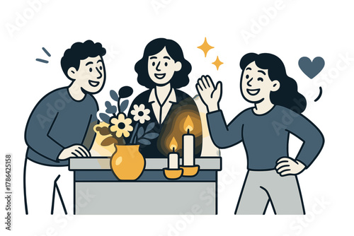 Welcoming Floral Reception. Welcoming ambiance. A glowing floral arrangement and candles on the reception