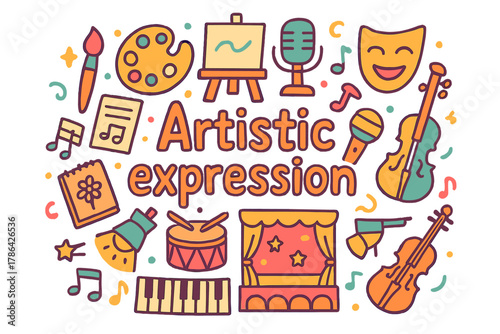 Artistic Expression Doodle. Artistic expression. Hand-drawn doodle illustration of Artistic expression.